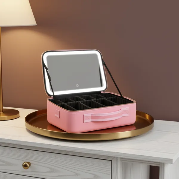 15''X11'' Large Capacity Makeup Bag with LED Mirror