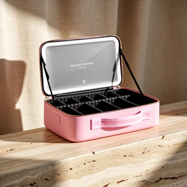 15''X11'' Large Capacity Makeup Bag with LED Mirror
