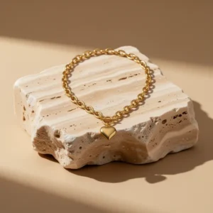CLASSYZINT Gold-Tone Silver-Tone Heart Coin Lion Head Pendant Necklace