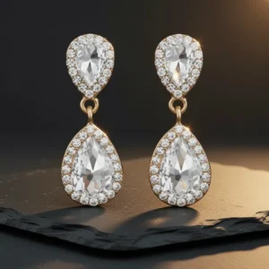 Vintage Rhinestone Teardrop Earrings for Women
