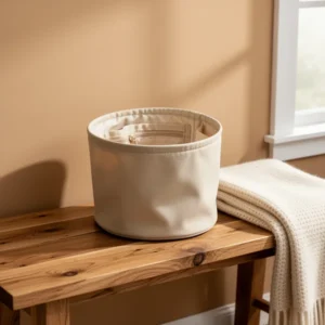 NOTAG Purse Organizer Insert Nylon Round, Beige