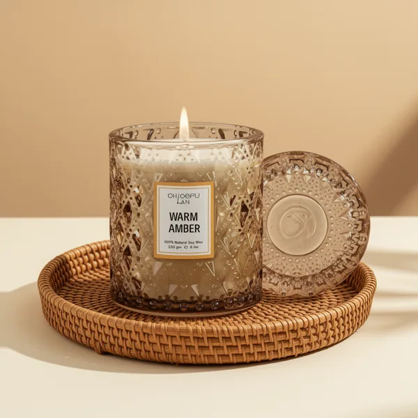 Chloefu LAN Amber Candles, 8.1 oz