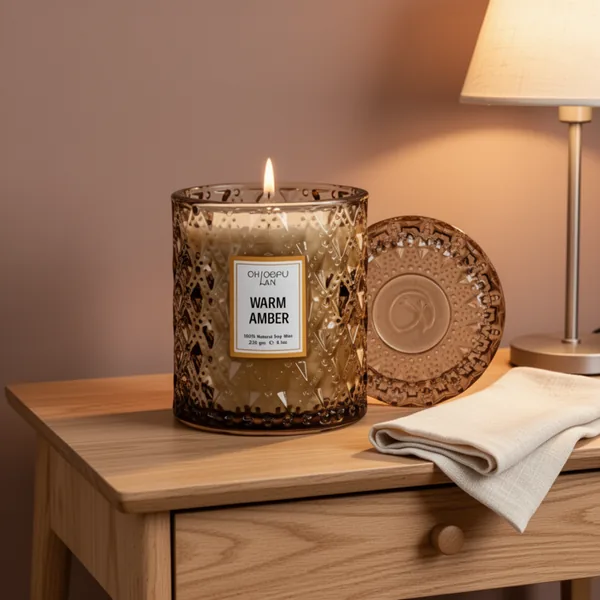 Chloefu LAN Amber Candles, 8.1 oz