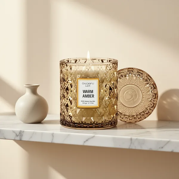 Chloefu LAN Amber Candles, 8.1 oz