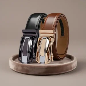 DOOPAI Men's Ratchet Leather Belt, 2-Pack