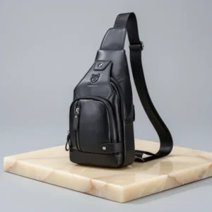 BULLCAPTAIN Genuine Leather Sling Bag for Men