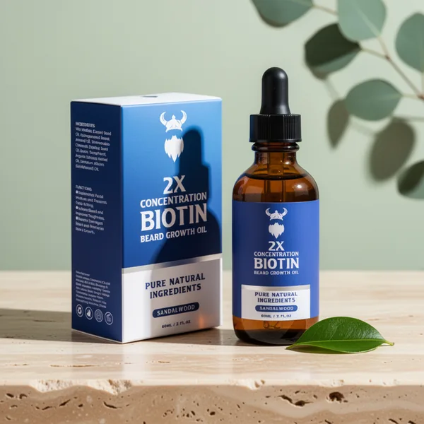 Beard Growth Oil 2X Concentration Biotin Beard Oil, 2 oz