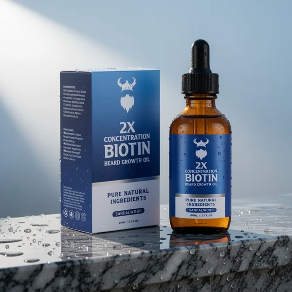 Beard Growth Oil 2X Concentration Biotin Beard Oil, 2 oz