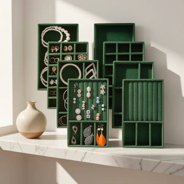 Jewelry Trays, 8-Pack, Green