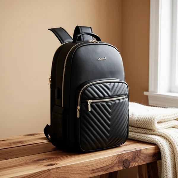 LOVEVOOK Laptop Backpack Purse, 15.6-Inch, Black