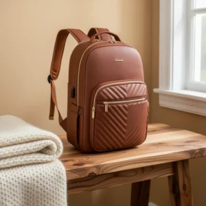 LOVEVOOK Laptop Backpack Purse, 15.6-Inch, Brown