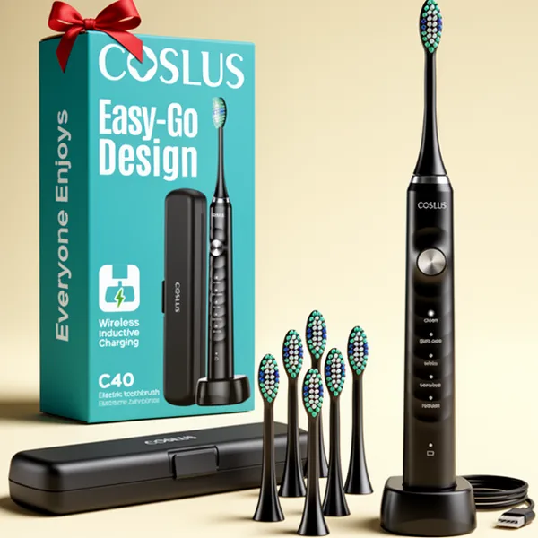 COSLUS C40 Sonic Electric Toothbrush, Black