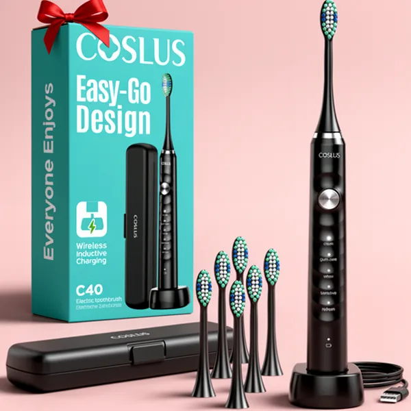 COSLUS C40 Sonic Electric Toothbrush, Black