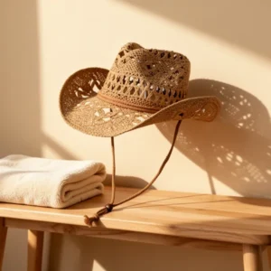Straw Cowboy Hat for Women and Men