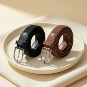 SATINIOR Women Stretch Braided Belt, 4-Pack