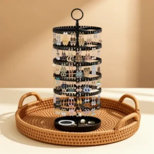 iDavosic.ly 6 Tier Rotating Earring Holder, Black