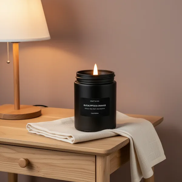 Craft & Kin Premium Orange & Eucalyptus Scented Candle, 7.6 oz