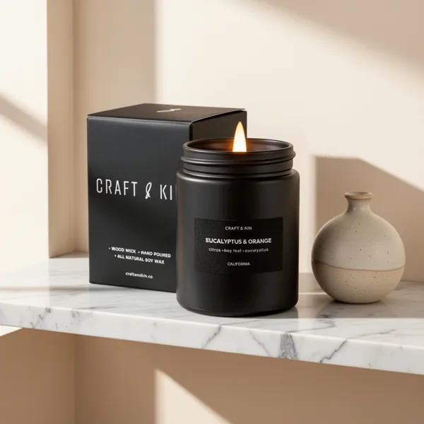 Craft & Kin Premium Orange & Eucalyptus Scented Candle, 7.6 oz