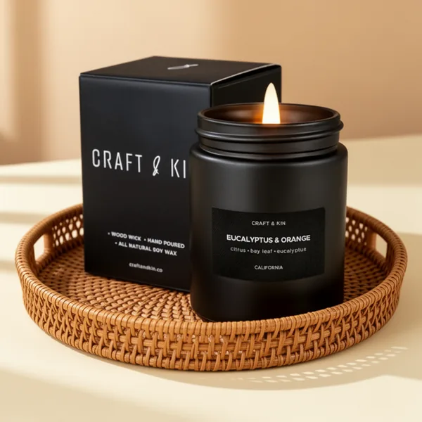 Craft & Kin Premium Orange & Eucalyptus Scented Candle, 7.6 oz
