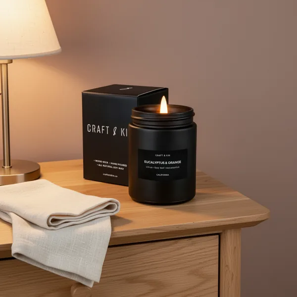 Craft & Kin Premium Orange & Eucalyptus Scented Candle, 7.6 oz