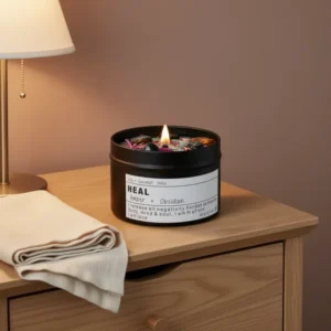 Obsidian Crystal Energy Candle