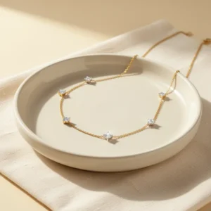 FUNEIA Dainty Silver-Tone Gold-Tone Necklaces for Women