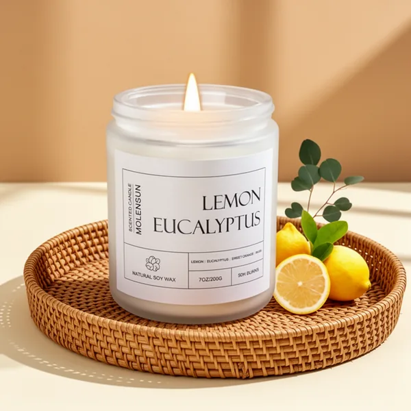 Molensun Lemon Eucalyptus Scented Candle, 7 oz