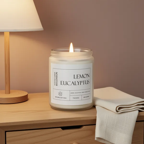 Molensun Lemon Eucalyptus Scented Candle, 7 oz
