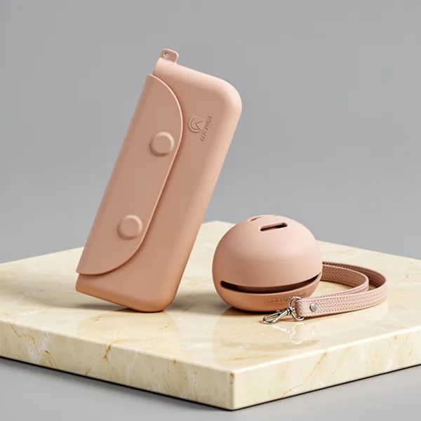 COOL-ANGLE 2-In-1 Magnetic Silicone Makeup Brush and Sponge Case Khaki
