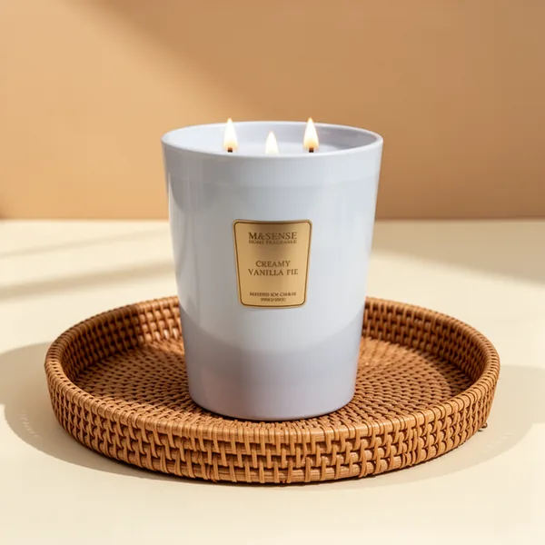M&SENSE Creamy Vanilla Pie Soy Candle, 35 oz
