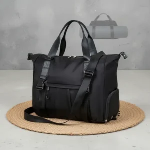 Gym Bag with Yoga Mat Holders, Black