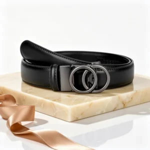 MILORDE Womens Ratchet Leather Dress Belt