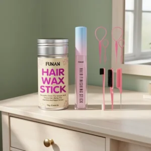 FUNAN Hair Finishing Stick Set, 9 Pieces, Pink