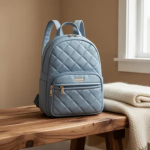 Marvolia Mini Backpack Vegan Leather, Light Blue