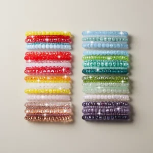 Crystal Beaded Bracelets, 60 Pieces