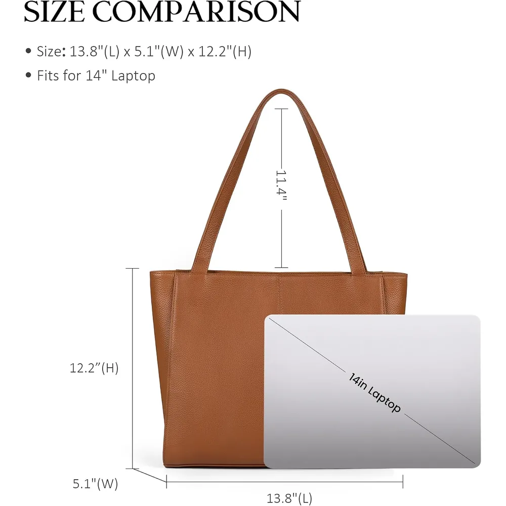 befen leather tote in Cognac Brown, photo 3