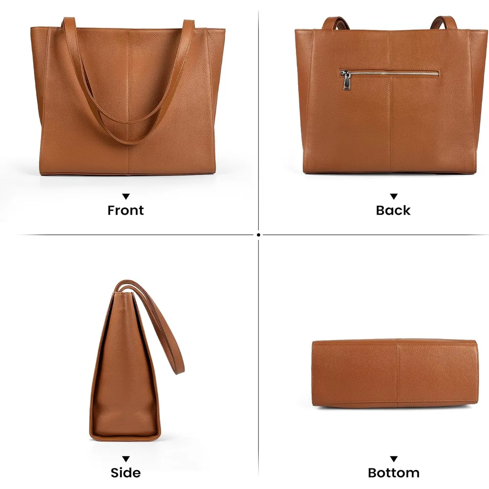 befen leather tote in Cognac Brown, photo 6