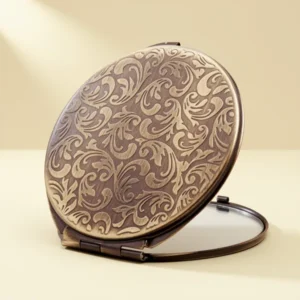 Retro Metal Compact Travel Mirror
