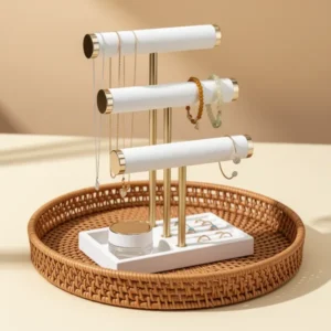 Jewelry Organizer Stand Display, Beige