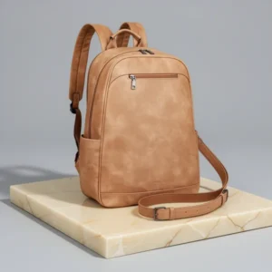 MASINTOR Leather Laptop Backpack, 15.6-Inch
