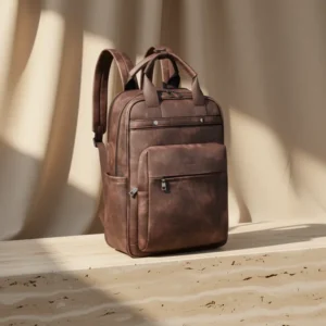 MASINTOR Leather Laptop Backpack for Women