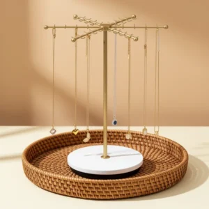 Poyilooo Necklace Holder Jewelry Stand, Gold Tone
