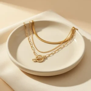 Freekiss Layered Toggle Necklace for Women, 3 Pieces