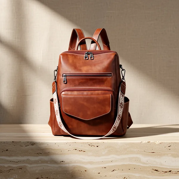 WYFJNX PU Leather Medium Backpack