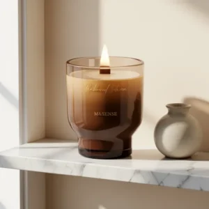 M&SENSE Natural Soy Large Jar Candle with Wooden Wick, 16.6 oz