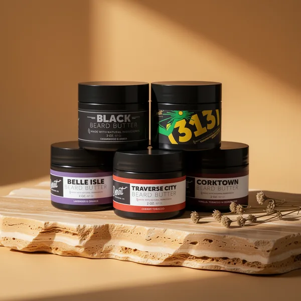 Detroit Grooming Co. Beard Butter Variety Pack 5 Scent Sampler Set, 2 oz