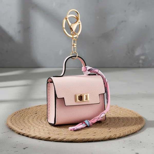 WOZEAH Mini Backpack Keychain, Pink