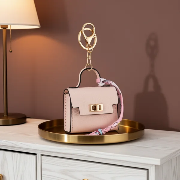 WOZEAH Mini Backpack Keychain, Pink