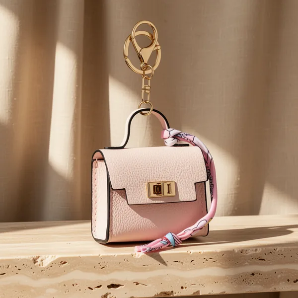 WOZEAH Mini Backpack Keychain, Pink