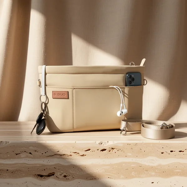 D.DUO Bag Organizer Insert, Beige
